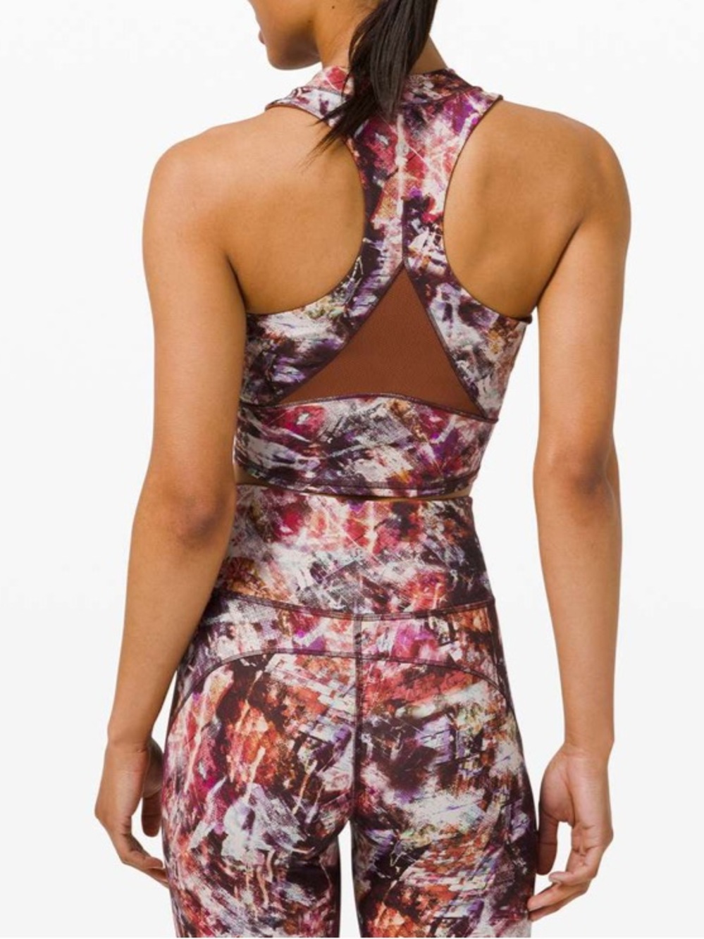 Lululemon Everlux Mesh Cropped Tank Urbantricity Multi Workout Top Sz 8